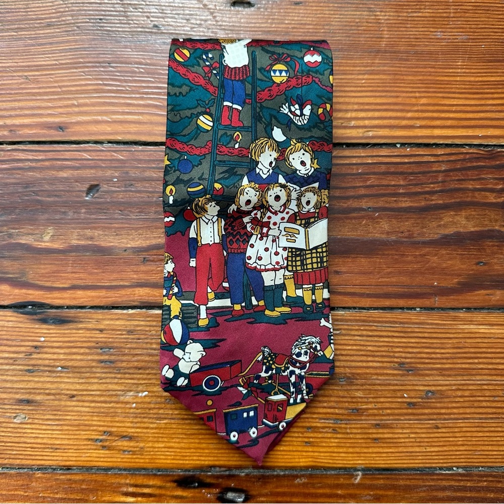 Vintage 90s Mark Pendleton silk Christmas tie